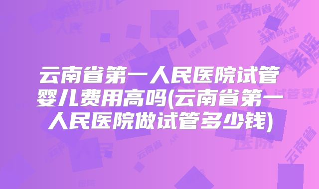 云南省第一人民医院试管婴儿费用高吗(云南省第一人民医院做试管多少钱)