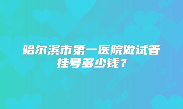 哈尔滨市第一医院做试管挂号多少钱？