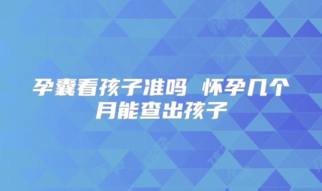 孕囊看孩子准吗 怀孕几个月能查出孩子