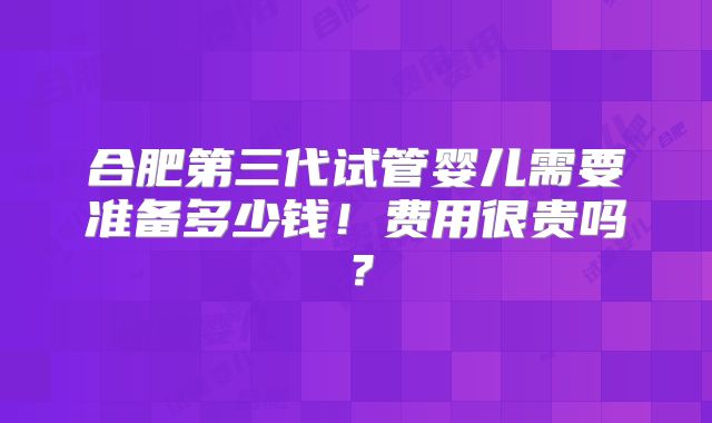 合肥第三代试管婴儿需要准备多少钱！费用很贵吗？