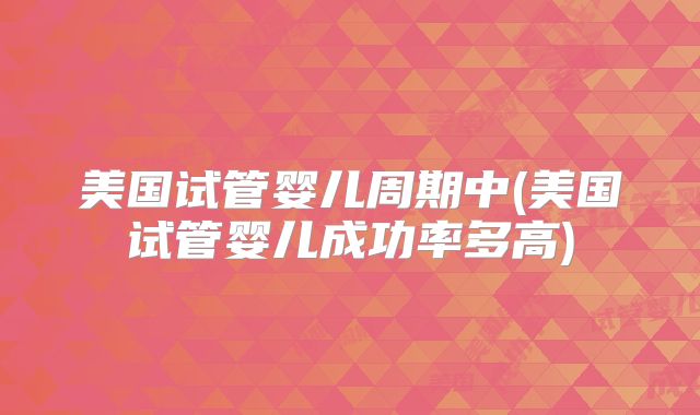 美国试管婴儿周期中(美国试管婴儿成功率多高)
