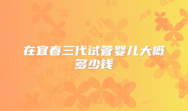 在宜春三代试管婴儿大概多少钱