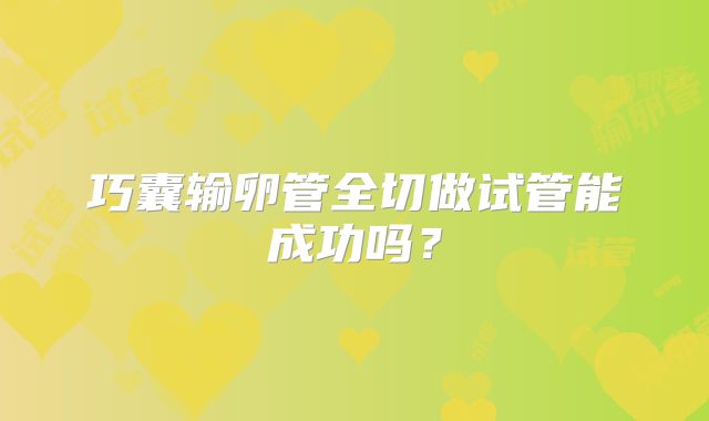 巧囊输卵管全切做试管能成功吗？