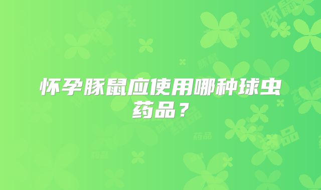 怀孕豚鼠应使用哪种球虫药品？