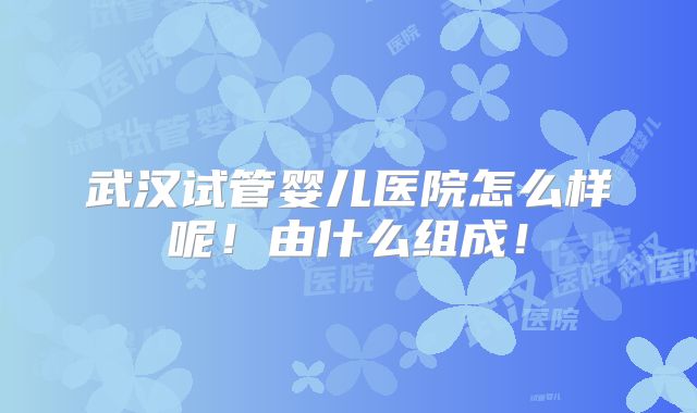 武汉试管婴儿医院怎么样呢！由什么组成！