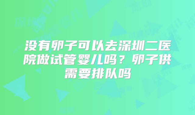 没有卵子可以去深圳二医院做试管婴儿吗？卵子供需要排队吗