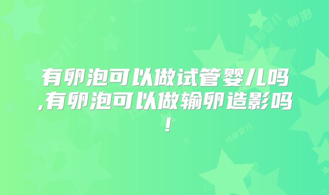 有卵泡可以做试管婴儿吗,有卵泡可以做输卵造影吗!