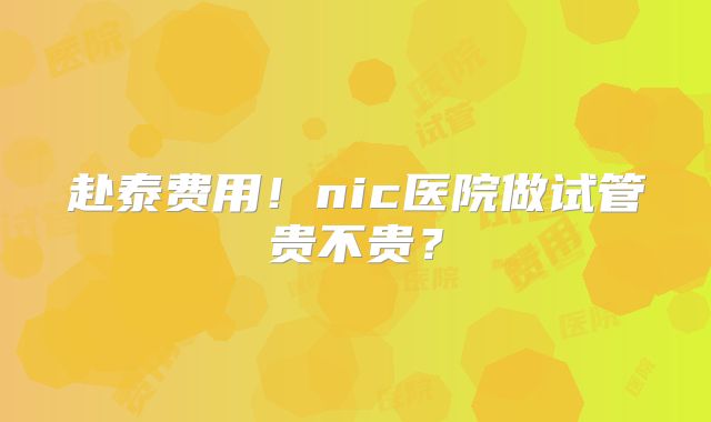 赴泰费用!nic医院做试管贵不贵?