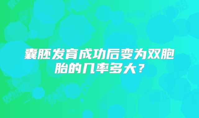 囊胚发育成功后变为双胞胎的几率多大？