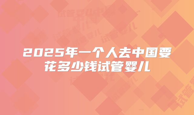 2025年一个人去中国要花多少钱试管婴儿