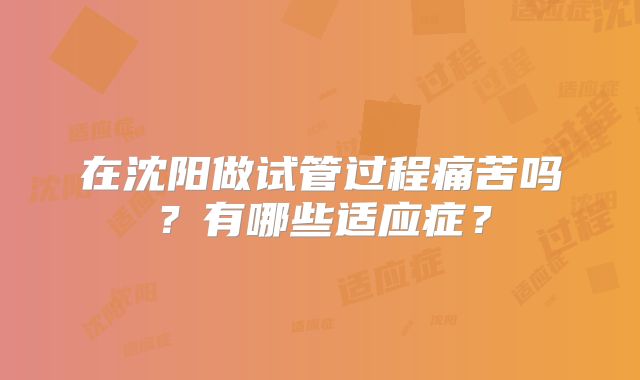 在沈阳做试管过程痛苦吗？有哪些适应症？