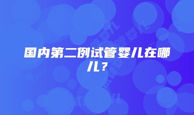 国内第二例试管婴儿在哪儿？