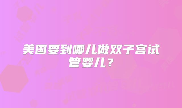美国要到哪儿做双子宫试管婴儿？
