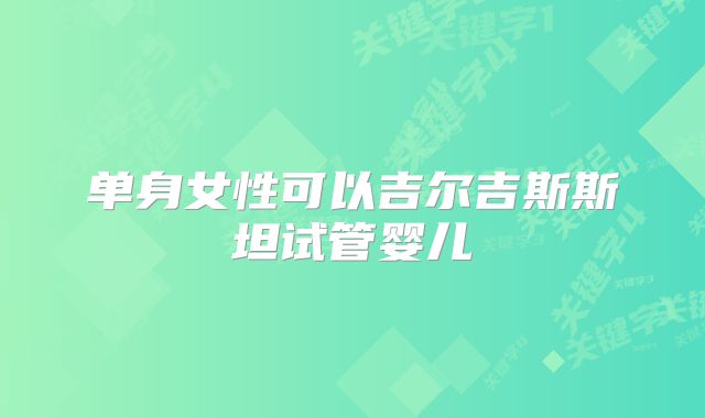 单身女性可以吉尔吉斯斯坦试管婴儿