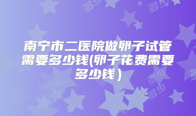 南宁市二医院做卵子试管需要多少钱(卵子花费需要多少钱）