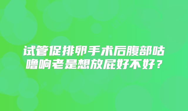 试管促排卵手术后腹部咕噜响老是想放屁好不好？
