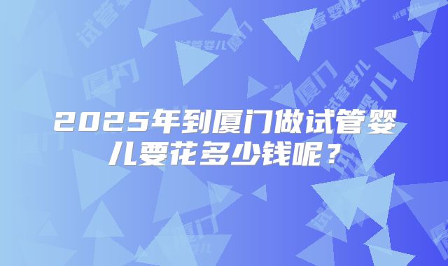 2025年到厦门做试管婴儿要花多少钱呢？