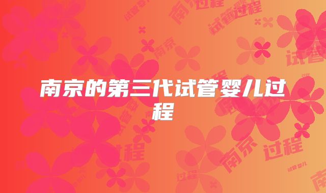 南京的第三代试管婴儿过程