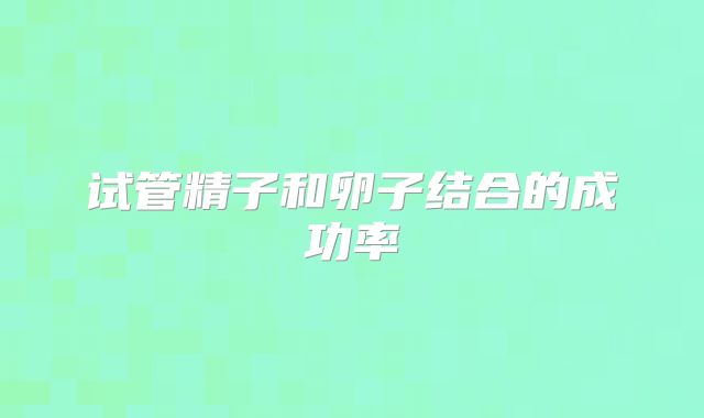 试管精子和卵子结合的成功率