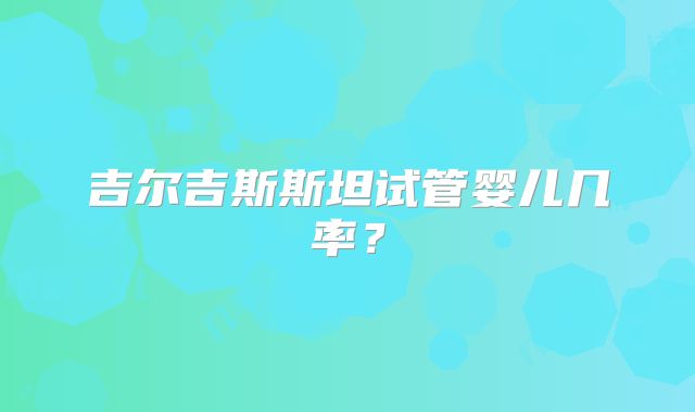 吉尔吉斯斯坦试管婴儿几率？