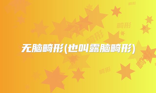 无脑畸形(也叫露脑畸形)