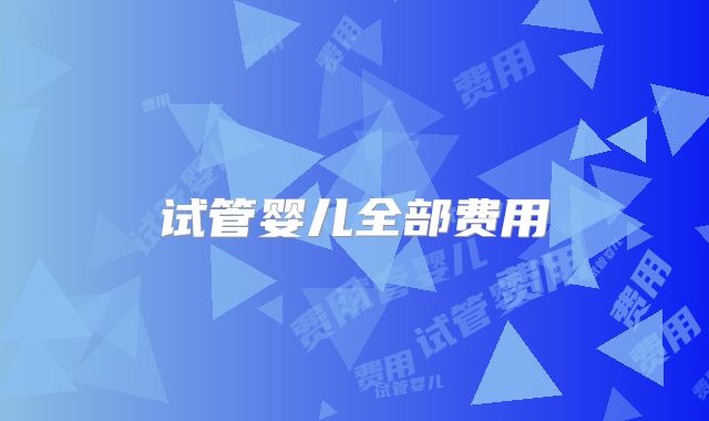 试管婴儿全部费用