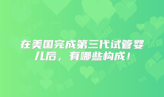 在美国完成第三代试管婴儿后，有哪些构成！