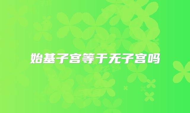 始基子宫等于无子宫吗