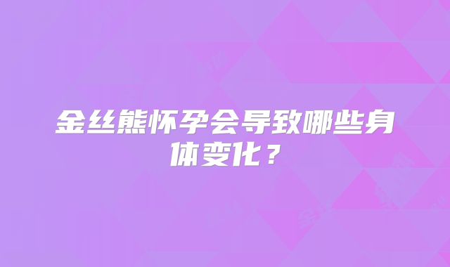 金丝熊怀孕会导致哪些身体变化？
