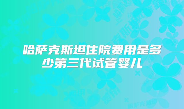 哈萨克斯坦住院费用是多少第三代试管婴儿
