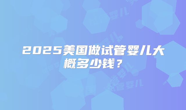 2025美国做试管婴儿大概多少钱？