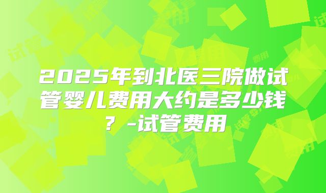 2025年到北医三院做试管婴儿费用大约是多少钱？-试管费用