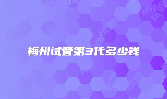 梅州试管第3代多少钱