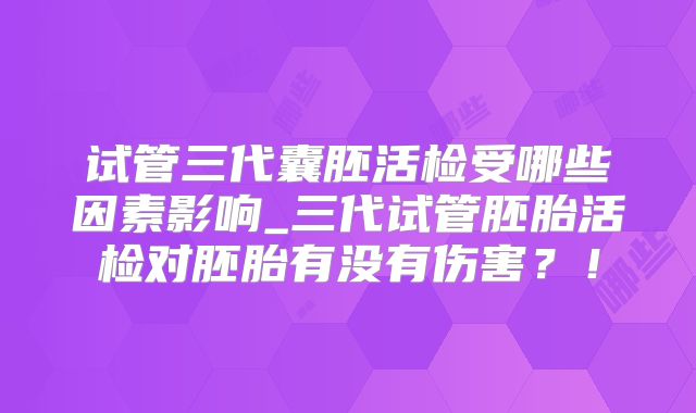 试管三代囊胚活检受哪些因素影响_三代试管胚胎活检对胚胎有没有伤害？！