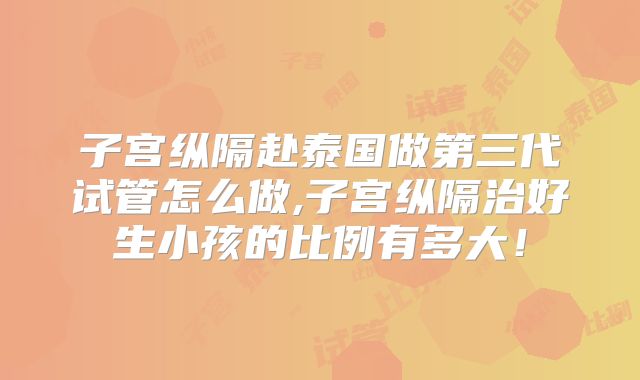 子宫纵隔赴泰国做第三代试管怎么做,子宫纵隔治好生小孩的比例有多大！