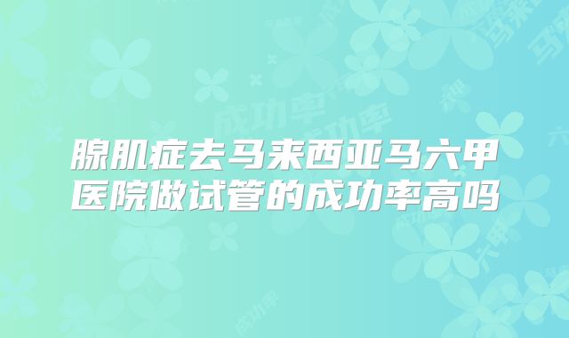 腺肌症去马来西亚马六甲医院做试管的成功率高吗