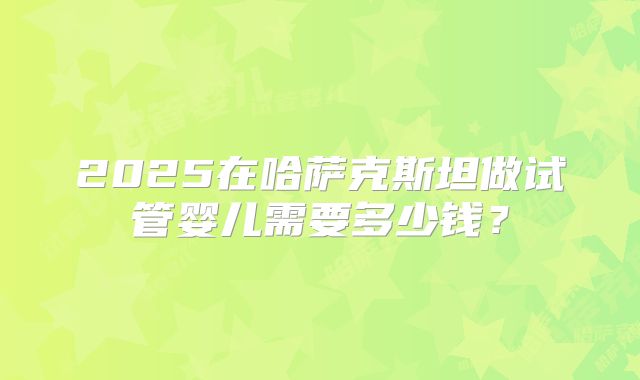 2025在哈萨克斯坦做试管婴儿需要多少钱？