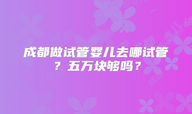 成都做试管婴儿去哪试管？五万块够吗？