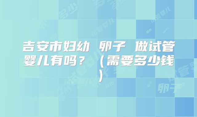 吉安市妇幼 卵子 做试管婴儿有吗？（需要多少钱）