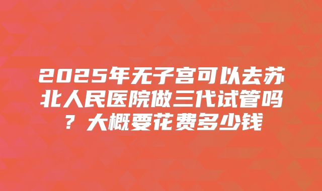 2025年无子宫可以去苏北人民医院做三代试管吗?大概要花费多少钱