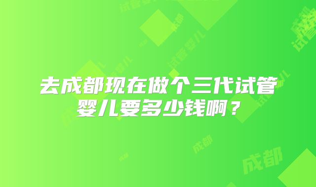 去成都现在做个三代试管婴儿要多少钱啊？