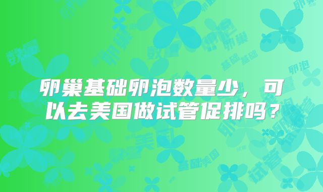 卵巢基础卵泡数量少,可以去美国做试管促排吗?