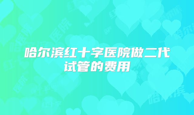 哈尔滨红十字医院做二代试管的费用