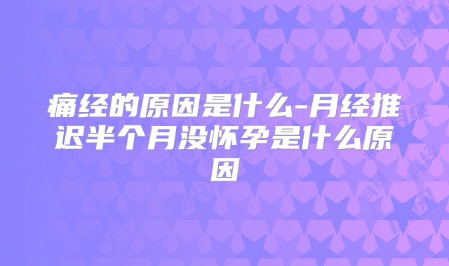 痛经的原因是什么-月经推迟半个月没怀孕是什么原因