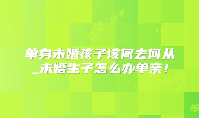 单身未婚孩子该何去何从_未婚生子怎么办单亲!