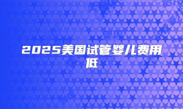 2025美国试管婴儿费用低