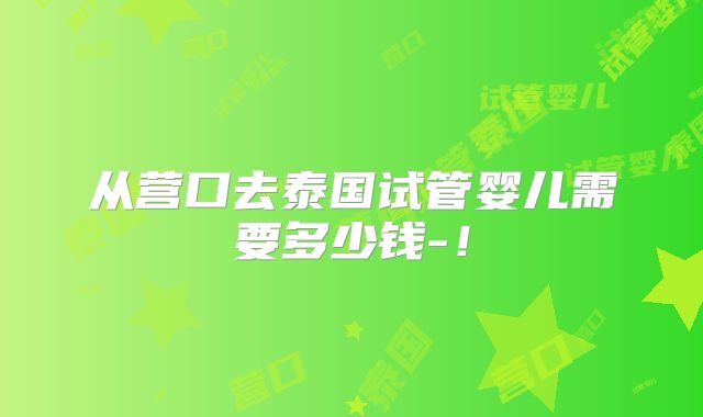 从营口去泰国试管婴儿需要多少钱-！