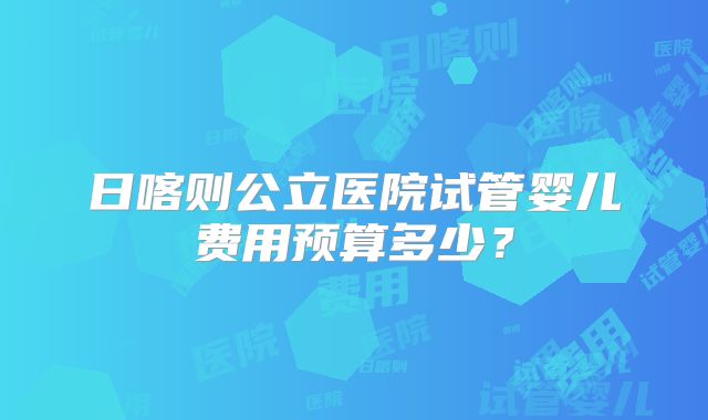 日喀则公立医院试管婴儿费用预算多少?