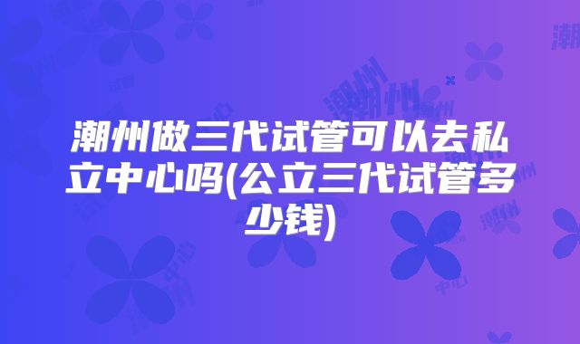 潮州做三代试管可以去私立中心吗(公立三代试管多少钱)