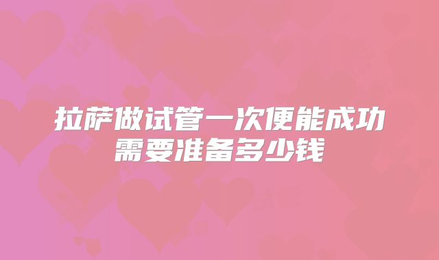 拉萨做试管一次便能成功需要准备多少钱
